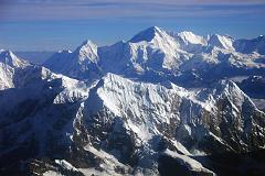 Kathmandu Mountain Flight 07-4 Cho Oyu Above Numbur and Khatang With Nangpa La and Nangpai Gosum I
